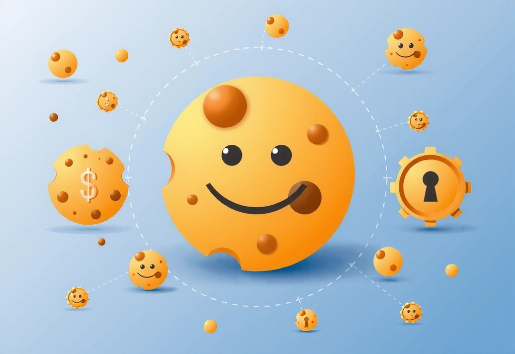 Abstrakte Darstellung von Cookies und Datenschutzeinstellungen